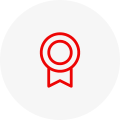 Icon1 Here's an alt tag for the image: `Red award ribbon icon`