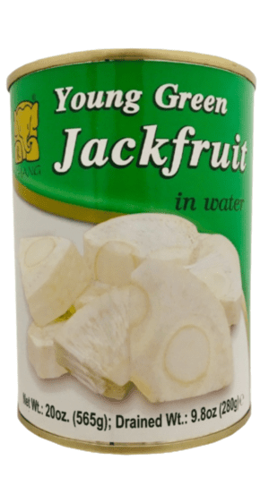 Canned young green jackfruit in water.