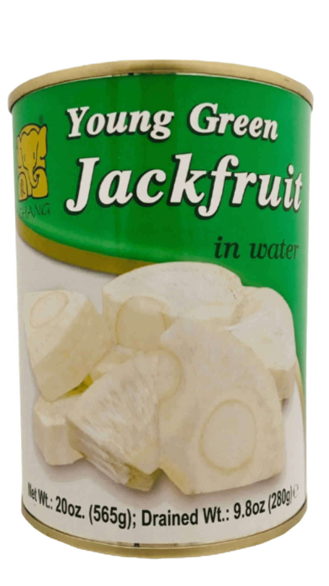 Canned young green jackfruit in water.