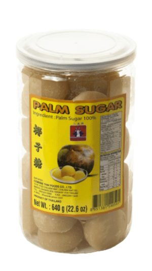 Jar of palm sugar candies from Thailand.