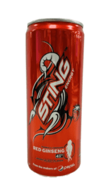 Sting Energy drink, red ginseng flavor.