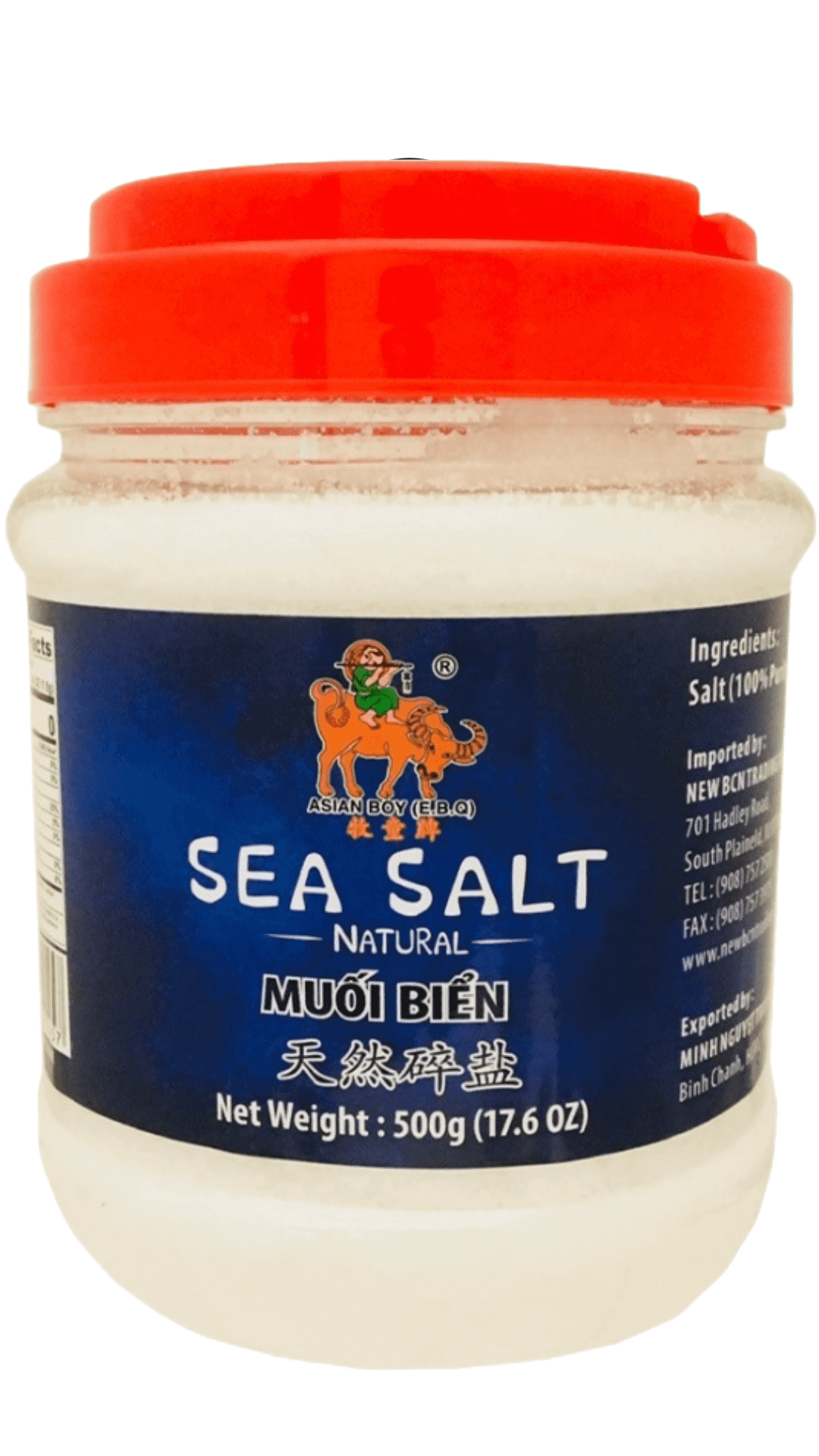 500g jar of Asian Boy natural sea salt.