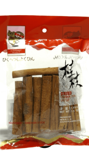 Dried cinnamon sticks in a bag.