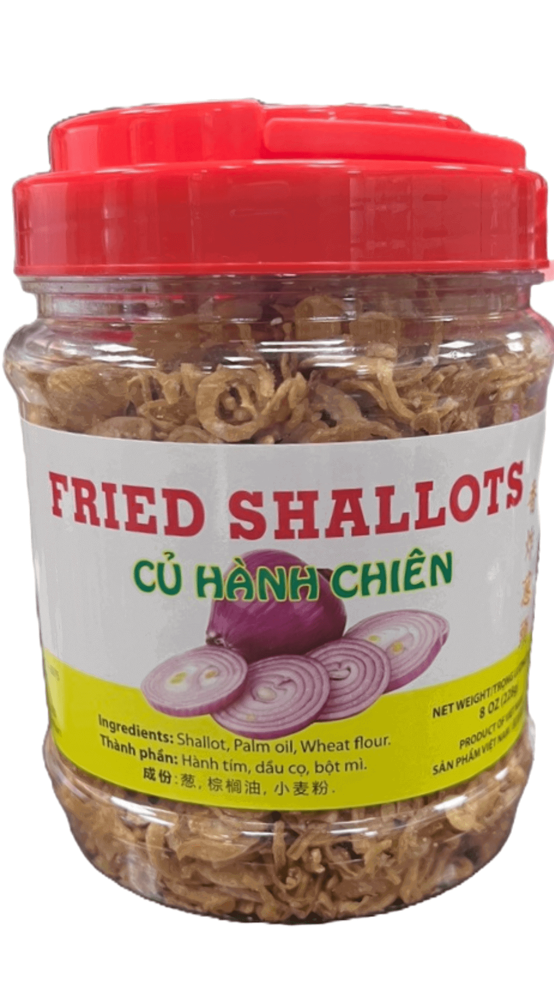 Jar of fried shallots.