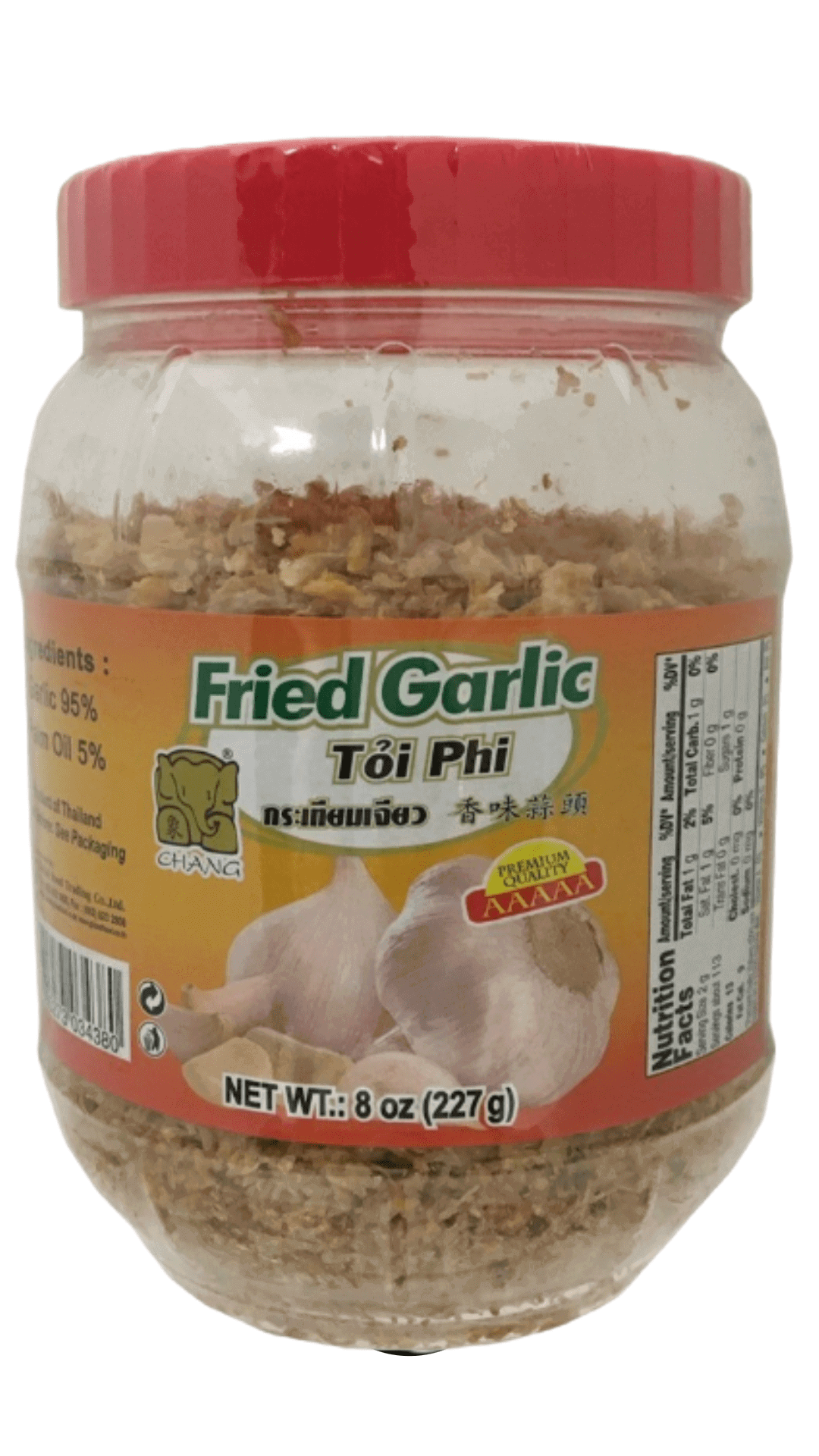 Eight-ounce jar of Chang fried garlic.