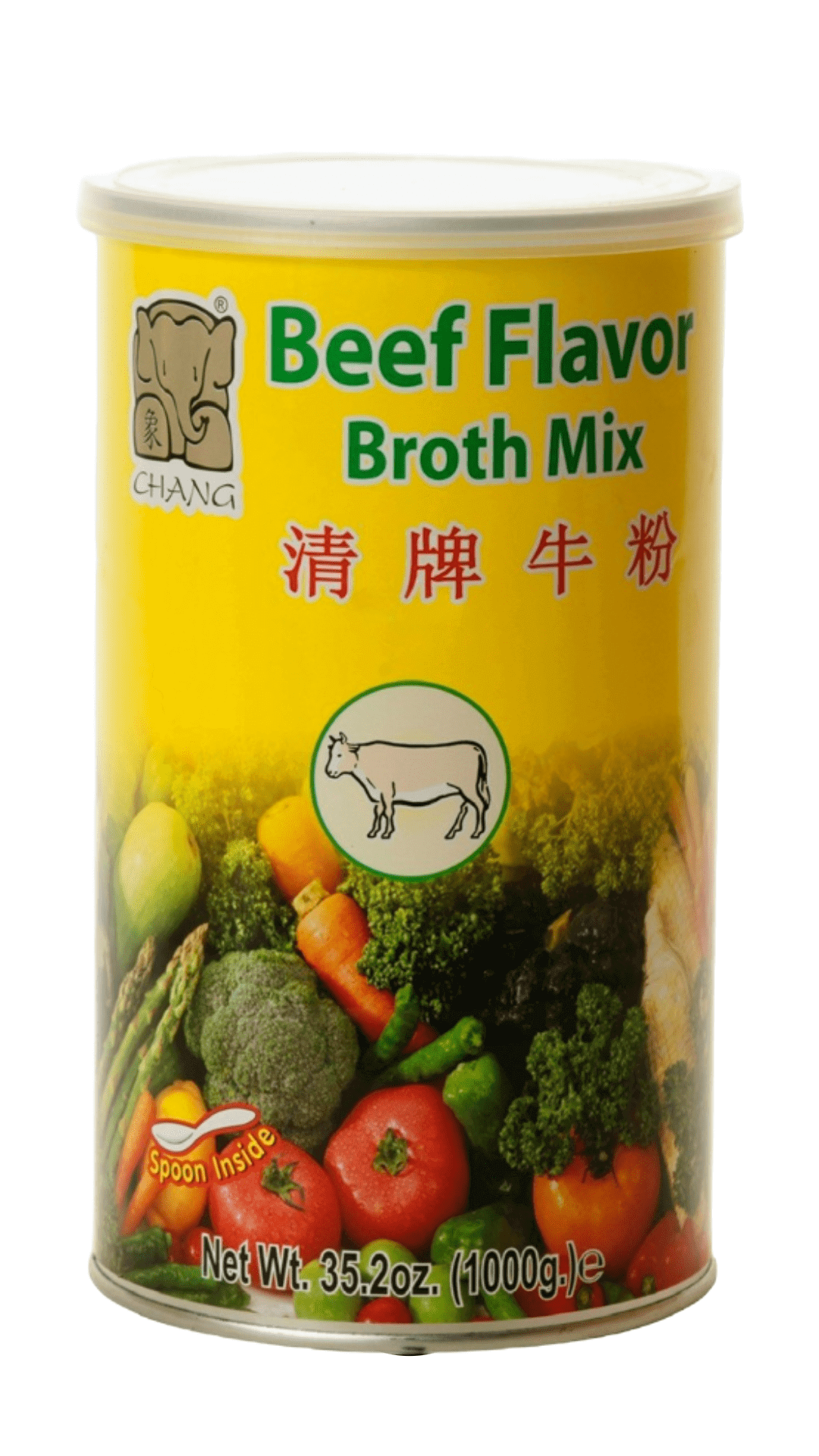 Chang beef broth mix, 35.2 oz.