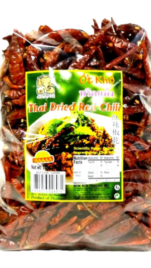 Thai dried red chili peppers bag.