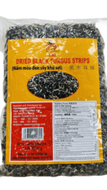 Dried black fungus strips from Vietnam.