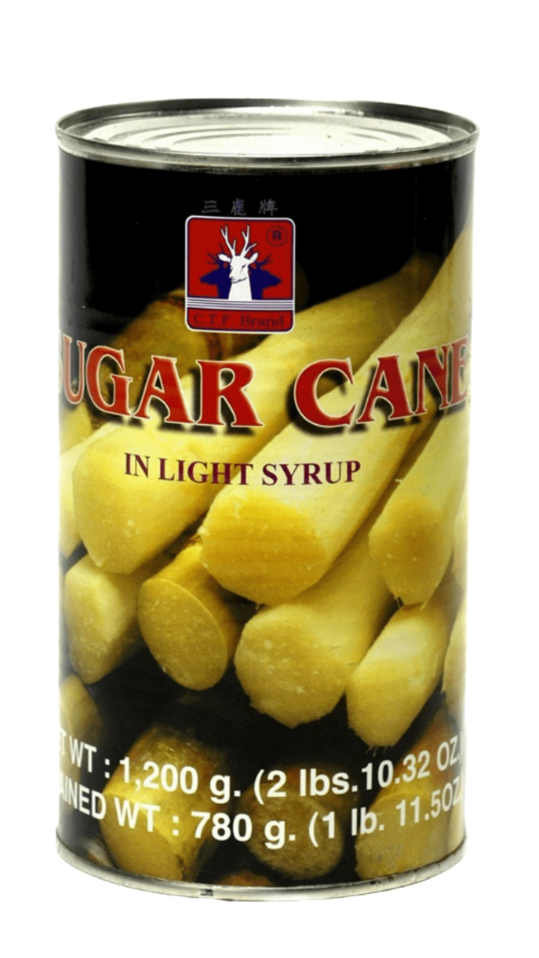Canned sugar cane in light syrup.
