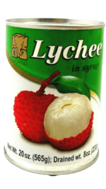 Canned lychees in syrup, 20 oz.