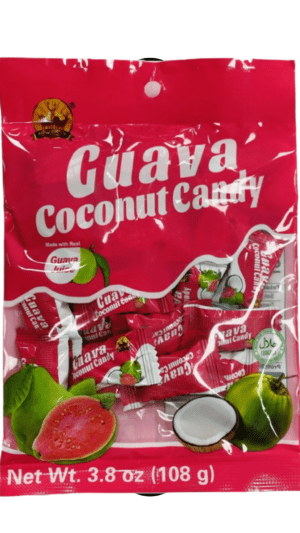 Guava coconut candy, 3.8 oz bag.