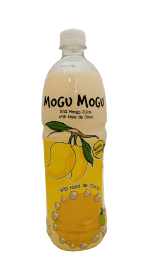 Mogu Mogu mango drink with nata de coco.