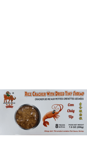 Rice crackers with dried tiny shrimp.