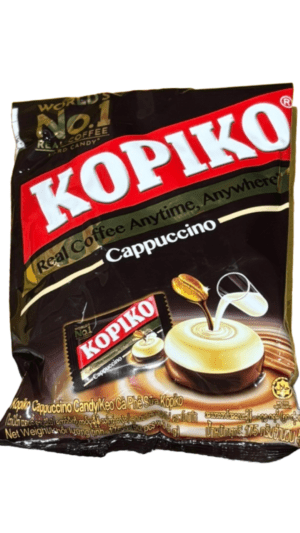 Kopiko Cappuccino candies bag.