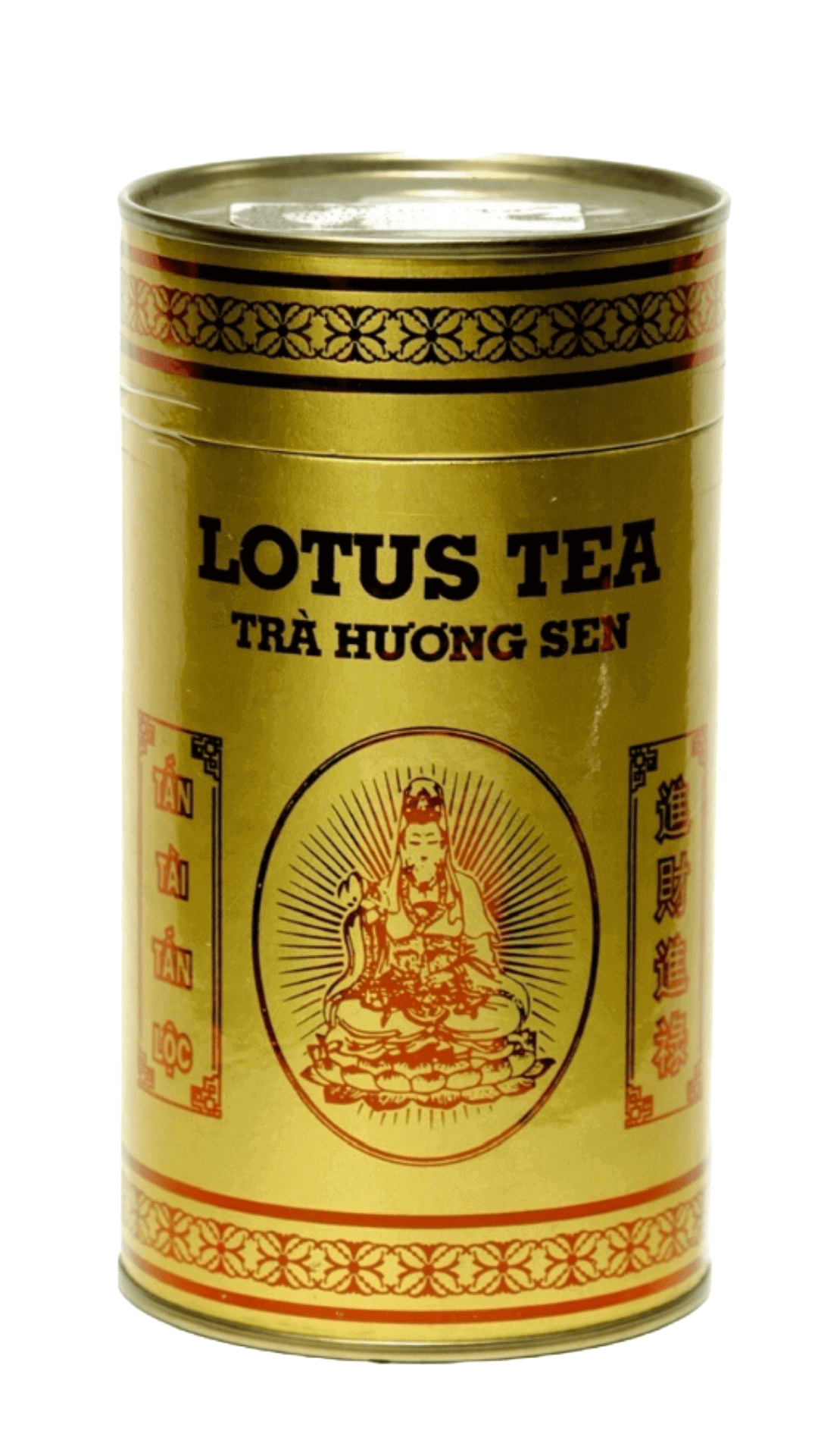 Gold can of Lotus Tea, Tra Huong Sen.