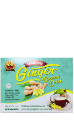 Sugar-free ginger coconut drink sachets.