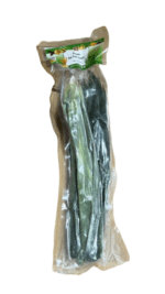 Frozen Bai Tong leaves in bag.