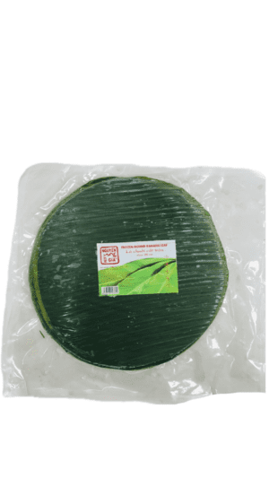 Frozen round banana leaves package.