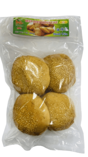 Deep-fried dough cakes, sesame seeds.