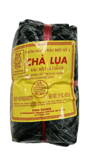 Cha Lua, banana leaf-wrapped pork.