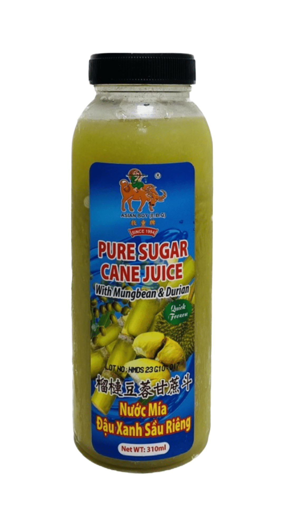 Pure sugar cane juice with mung bean & durian.