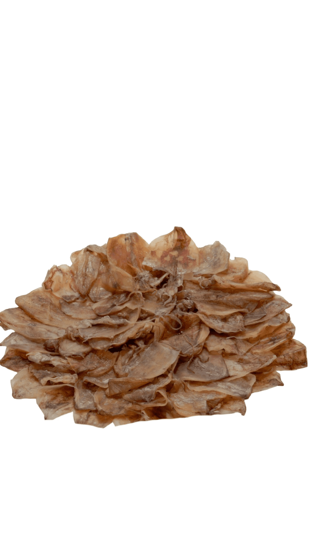 Dried squid snacks pile.