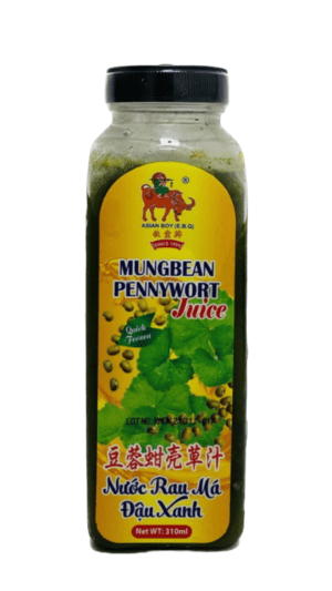 Mung bean pennywort juice bottle.