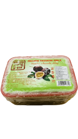 Frozen passion fruit juice in a tray.