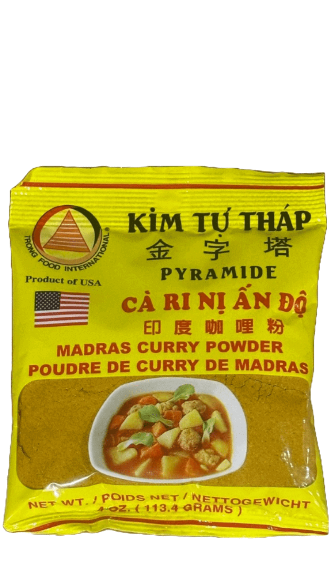 Madras curry powder, 4 oz bag.