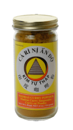 Madras curry powder in a jar.