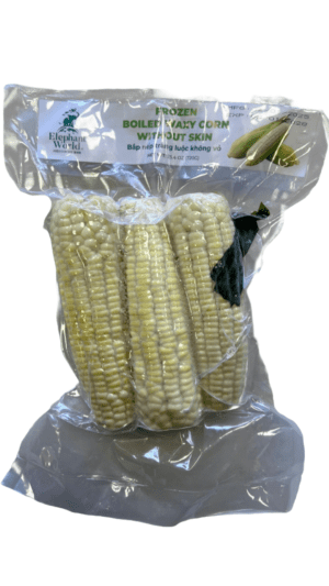 Frozen boiled waxy corn, no skin.