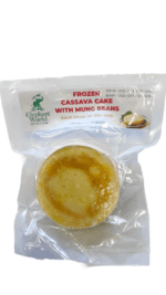 Frozen cassava cake with mung beans.