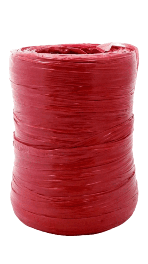 Here's an alt tag for the image: Red plastic twine spool.