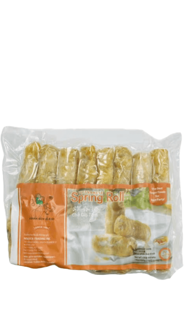 Frozen Vietnamese spring rolls package.