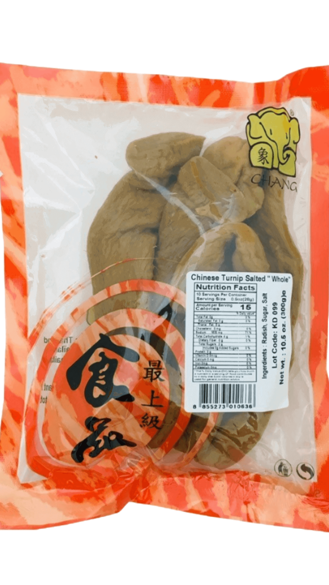 Salted Chinese turnip in bag.