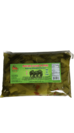 Bag of sliced pickled mustard.