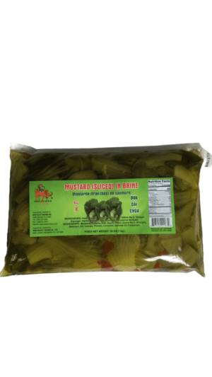 Bag of sliced pickled mustard.