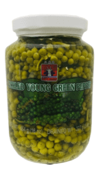 Jar of pickled young green peppercorns.