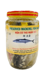 Jar of preserved mackerel fish sauce.