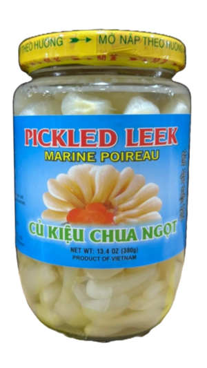 Jar of pickled leeks from Vietnam.
