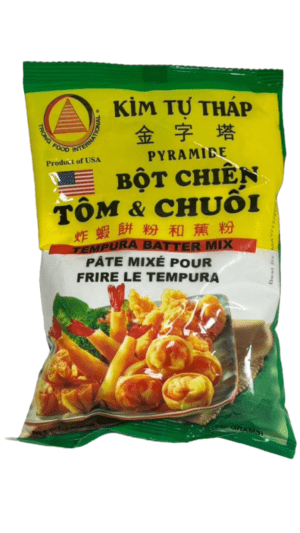 Tempura batter mix, shrimp & banana.