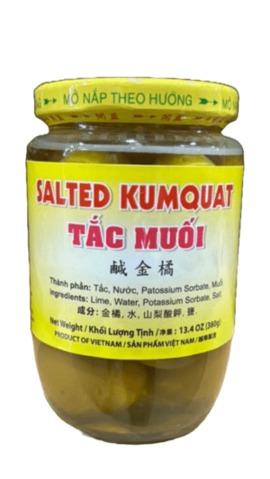 Jar of salted kumquats from Vietnam.