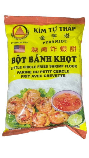 Ban Xeo flour, shrimp, fried.