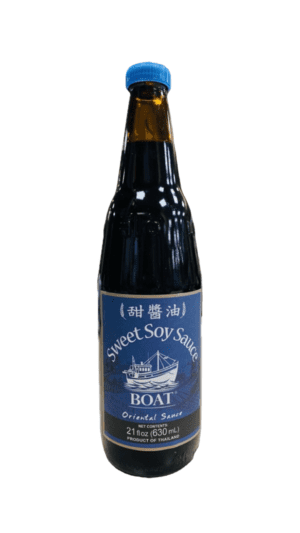 Bottle of Boat sweet soy sauce.