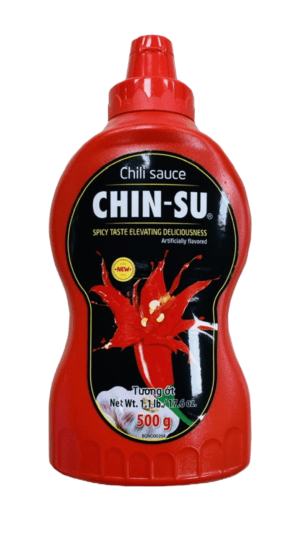 Red CHIN-SU chili sauce bottle, 500g.