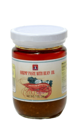 Shrimp paste jar with bean oil.