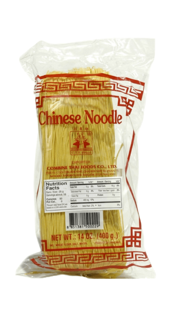 Package of dried Chinese noodles.