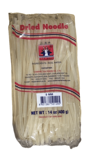 Pack of dried rice noodles, 400g.
