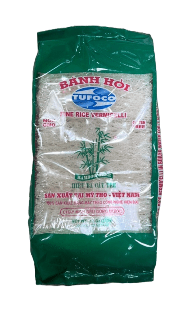 Bag of fine rice vermicelli noodles.