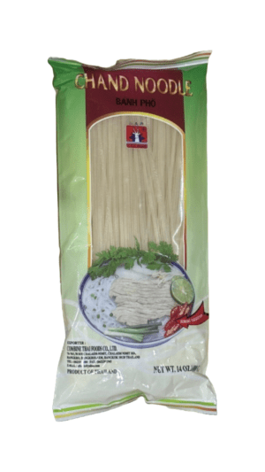 Package of rice noodles with herbs.